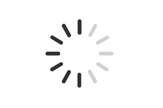 Rotating circular loading spinner icon, buffering progress indicator preloader for website UI, mobile app or video player. Minimal vector illustration on transparent background