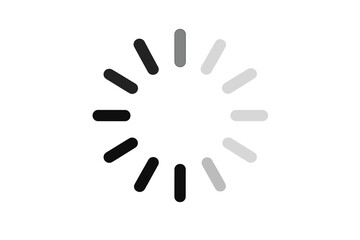 Circular loading spinner icon progress indicator. Buffer loader symbol for website preloader, mobile app UI animation, video streaming progress, radial vector illustration.
