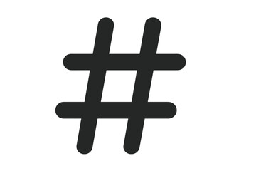 Obraz premium Hashtag icon vector illustration, social media symbol for websites and internet platforms, isolated hashtag sign graphic design element on transparent background for digital use