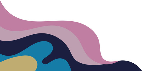 Obraz premium Abstract Wave Corner Decoration - Colorful Curved Shapes Vector Element for Modern Design Layout