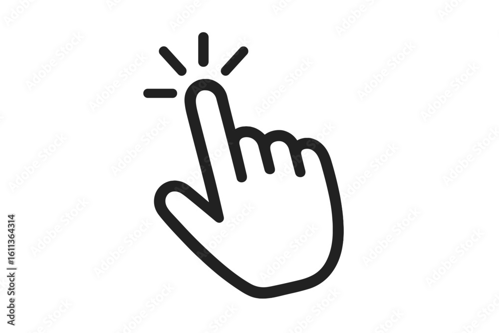 Fototapete pointer cursor hand icon clicking finger touch tap gesture. computer mouse cursor symbol. digital in