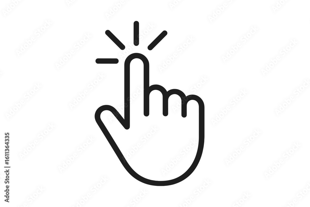 Fototapete pointer cursor hand icon clicking finger touch. ui interface click button symbol. web design navigat