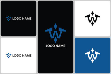 Modern Geometric W Logo Design Collection