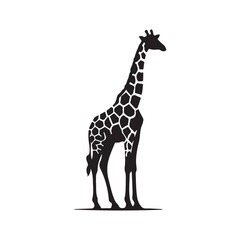 Obraz premium Animal giraffe silhouette on white background. Giraffe icon sign vector illustration design