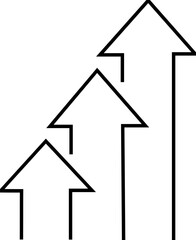 Decreasing arrow. Icon with reflection on white background Statistics thin line and glyph solid icon. Editable stroke and perfect pixel isolated on transparent background.Constraint Line Icon