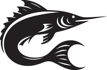 Black Fish Silhouette Vector Logo – Sea Animal Icon for Fishing, Marine, and Seafood Brands