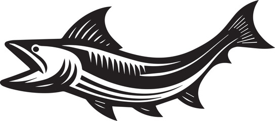Black Fish Silhouette Vector Logo – Sea Animal Icon for Fishing, Marine, and Seafood Brands
