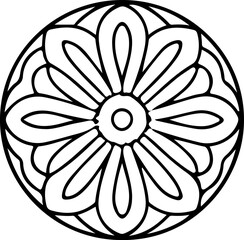 "Mandala Stencil Vector Art &ndash; Intricate Circular Floral Pattern for Coloring, Decoration, and Spiritual-Inspired Design Projects"