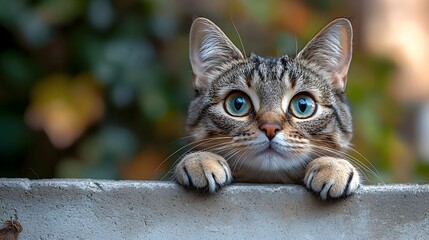 Curious cat with playful puzzled expression