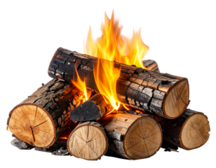  Rustic Outdoor Fire Pit with Crackling Flames, Isolated Transparent PNG