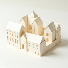  Intricate Paper Model of a Historical Building Complex