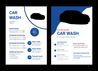 Car wash flyer poster template, Auto detailing service leaflet template  Collection of car wash service internet advertising banner vector flat illustration,automobile wash service leaflet design,Car 