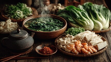 Minimalistic Seafood Arrangement Featuring Fresh Ingredients