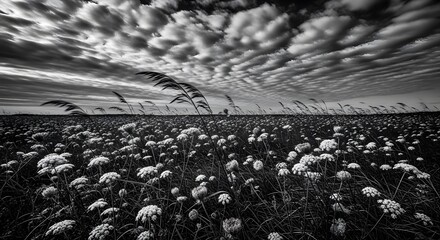 4K artistic wildflower photo with shallow depth of field &ndash; horizontal image for web use and editorial design