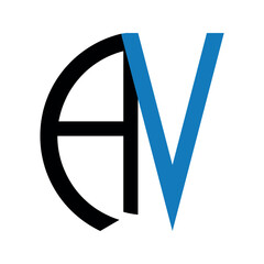 Av letter logo design, vector illustration.