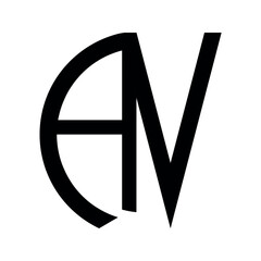 Av letter logo design, vector illustration.