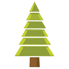 Stylized green fir tree icon, a simple geometric graphic