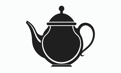Teapot silhouette icon, kitchenware outline graphic, tea brewing symbol, teapot vector silhouette icon, teapot illustration 