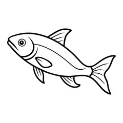 Simple line drawing of a swimming fish