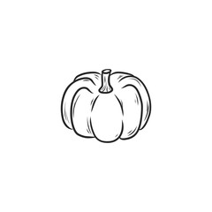 Pumpkin Simple Hand-Drawn Illustration, Perfect for Autumn and Harvest Themes