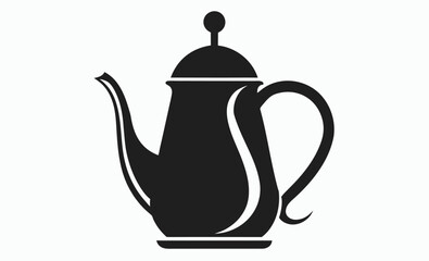 Teapot silhouette icon, kitchenware outline graphic, tea brewing symbol, teapot vector silhouette icon, teapot illustration 