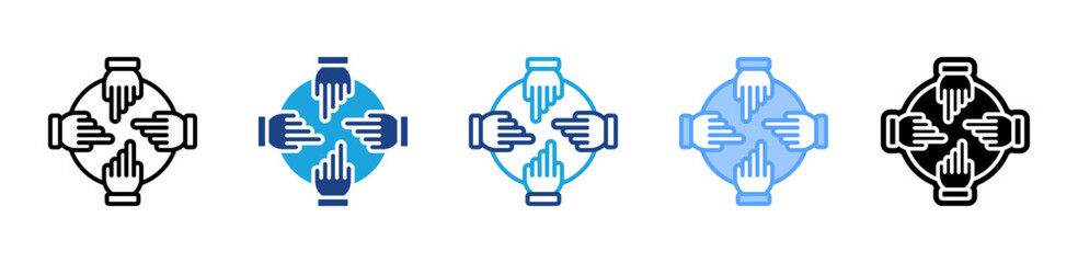 Participation icon sheet multiple style collection