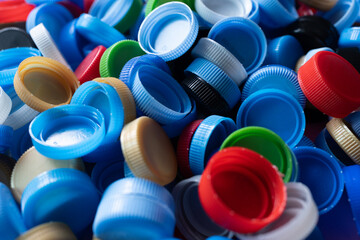 Close up plastic bottles for recycling to conserve the environment, recycling, reuse, garbage...