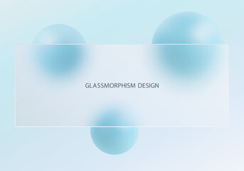 Light glassmorphism banner with soft blue background