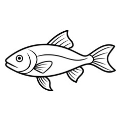 Simple line drawing of a fish