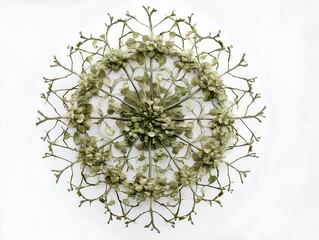 Fototapeta premium A striking floral mandala created from delicate ivy tendrils offers a unique perspective on identity, highlighting natural elements and their transformative applications in mindful practices
