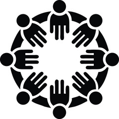 Obraz premium Teamwork and Collaboration Circle of People Holding Hands for Unity