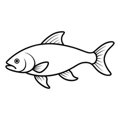 Simple line drawing of a fish