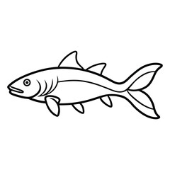 Simple line drawing of a fish