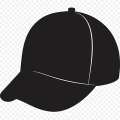Black Baseball Cap with White Trim Classic Headwear Style Accessory Fashionable Simple Protective Clothing