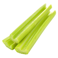 Fresh Celery Sticks Isolated on White Background