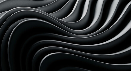 Abstract image of dark gray curved lines creating a flowing, wave-like pattern.  Suggests movement, elegance, and modern design, suitable for background or presentation