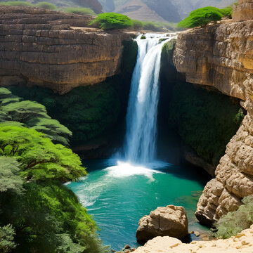 Waterfalls at Wadi Darbat in the Dhofar region of Oman
