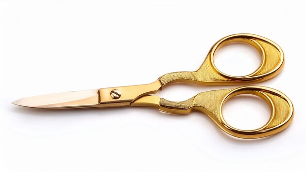 golden scissors isolated on white background