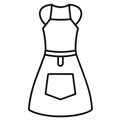 Apron Dress a simple line art vector