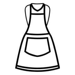 Apron Dress a simple line art vector
