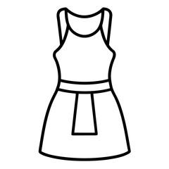 Apron Dress a simple line art vector