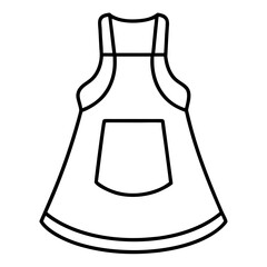 Apron Dress a simple line art vector