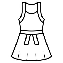 Apron Dress a simple line art vector
