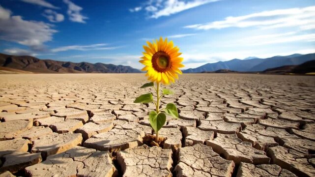 Resilient Sunflower in a Dry Landscape: Hope Amidst Drought