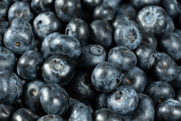 Blueberry Pile Macro Background. Healthy Vegan Superfood.