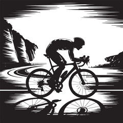 Obraz premium Bicycle Rider Speed Action SVG Design