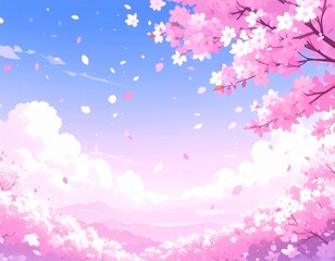 桜　背景　イラスト　ピンク　春