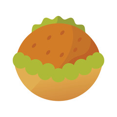 Flat illustration of falafel with green filling food