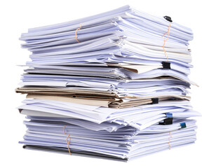 Casual Heap of Mixed Papers and Sheets, Isolated Transparent PNG