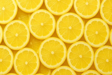 Fototapeta premium レモンの輪切りがたくさん lemon slices
